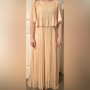 SHEIN Cream Pleated Maxi Dress